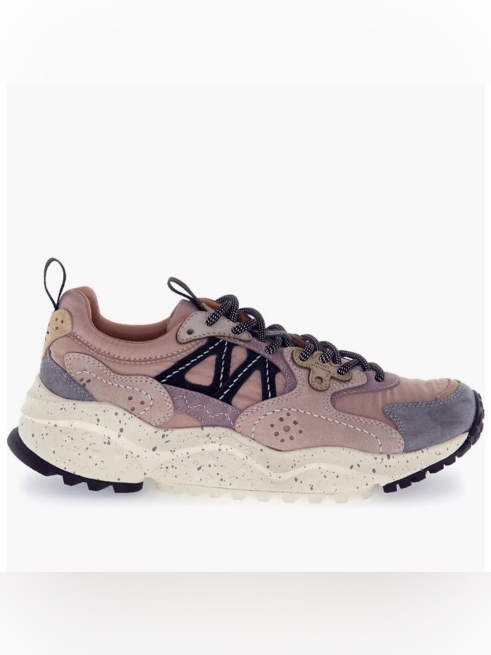 NWT Flower Mountain Solin Sneaker in Grey-Dove and Purple